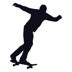Man skater tricks silhouette