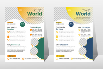 Modern Travel Flyer Template for Tour Packages and Holiday Promotions.