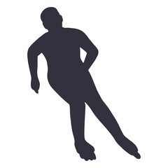 Roller skating man silhouette