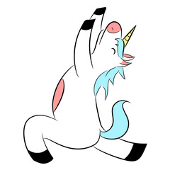 Unicorn yoga pose meditation character