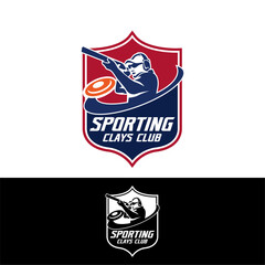 Sporting Clays Target and Shotgun Gun Club Logo Template