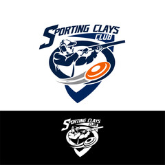 Sporting Clays Target and Shotgun Gun Club Logo Template