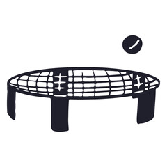 Spikeball net and ball cut out