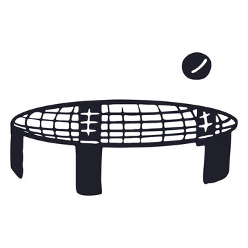 Spikeball net and ball cut out