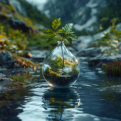 Earth in a Glass Globe A Miniature Ecosystem