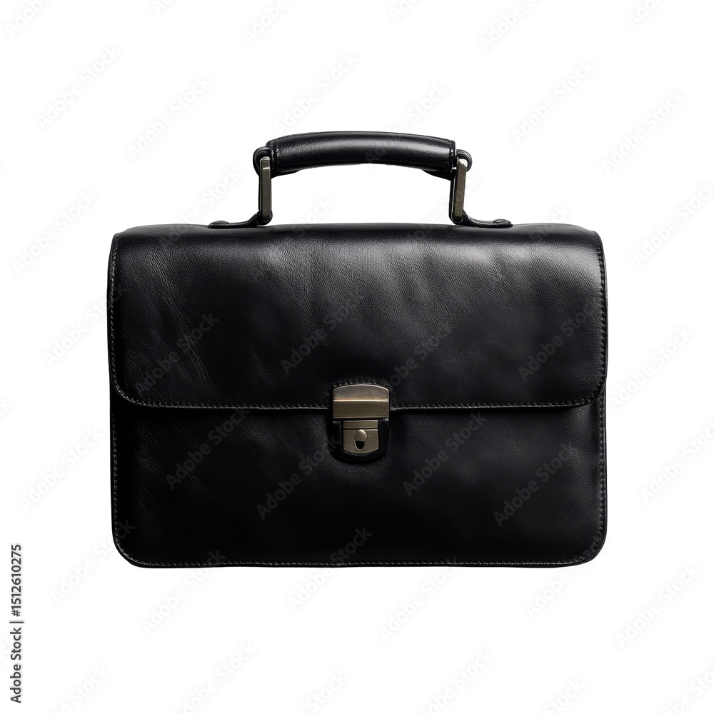 Poster bag with handle and secure lock crafted in smooth leather finish for functional style