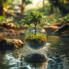 Earth in a Glass Globe A Miniature Ecosystem
