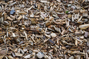 Decorative landscape bark for garden or chipping mulch for landscaping. Top dressing for play area...