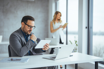 Professional Team Collaborating in a Modern Office Space