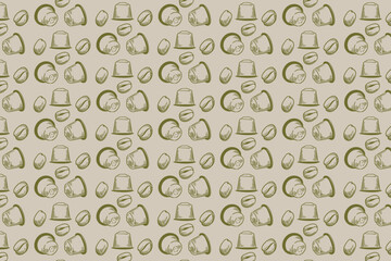 Vector pattern with a coffee motif. Coffee shop background with vintage line art. Ideal for cafe menus, posters, and graphic design.