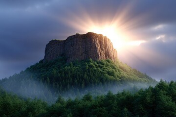Mountain shining at sunrise