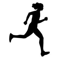 Female girl runner silhouette