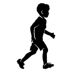 Kid football silhouette