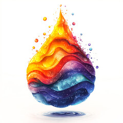 Vibrant Rainbow Water Droplet A Colorful and Fluid Abstract
