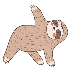 Sloth animal yoga character