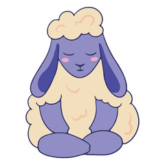 Yoga cartoon sheep relax