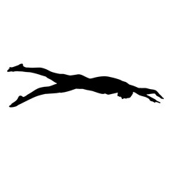 Swimming triathlon athlete silhouette