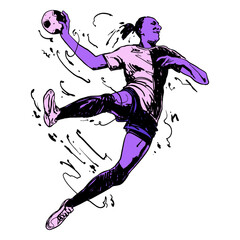 Obraz premium Energetic handball contender
