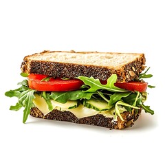 sandwich with salami and vegetables