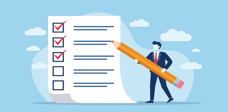 Project tracking, finishing or development completion progress, project timeline or task workflow, productivity or efficiency concept, businessman