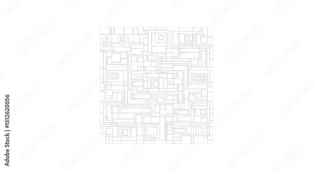 Fototapete Abstract rectangular pattern with multiple nested frames and interweaving lines design element