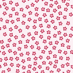 Calico Floral Repeat Pattern. Pink and Rose Seamless Vector Design