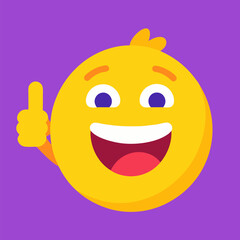 Fototapeta premium Playful Emoji Giving Thumbs Up colourful icon 