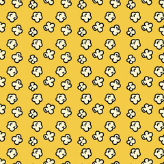 Popcorn doodle pattern backgrorund. Popcorn pattern wallpaper. Perfect for food-themed designs, popcorn packaging, wallpapers, fabrics, scrapbooks, or children's products