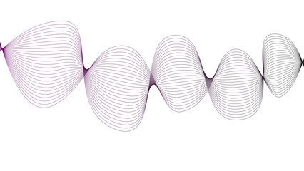 Vector curvy abstract line art wavy flowing dynamic green pink purple yellow black in concept music or sound, wave, wind, information flow	
