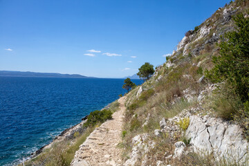 Amazing seascape of Adriatic sea. Near Makarska beach Croatia, Europe. Colorful summer view of...
