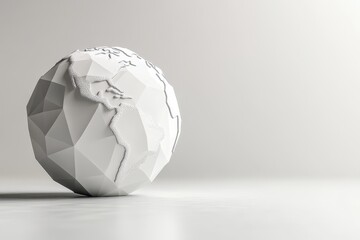 World in triangular harmony showcases minimalist polygon design emphasizing the beauty of Earth in a unique artistic form