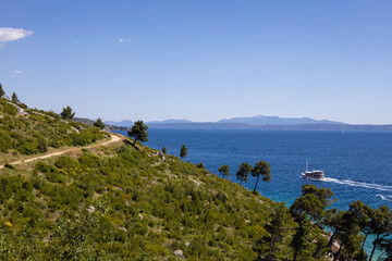 Amazing seascape of Adriatic sea. Near Makarska beach Croatia, Europe. Colorful summer view of...