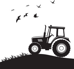 tractor on a white background