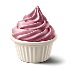 pink cupcake isolated on white