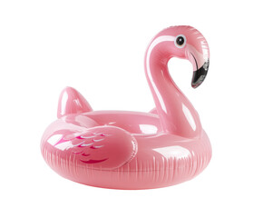 Pink flamingo float for summer pool enjoyment and relaxation, cut out transparent