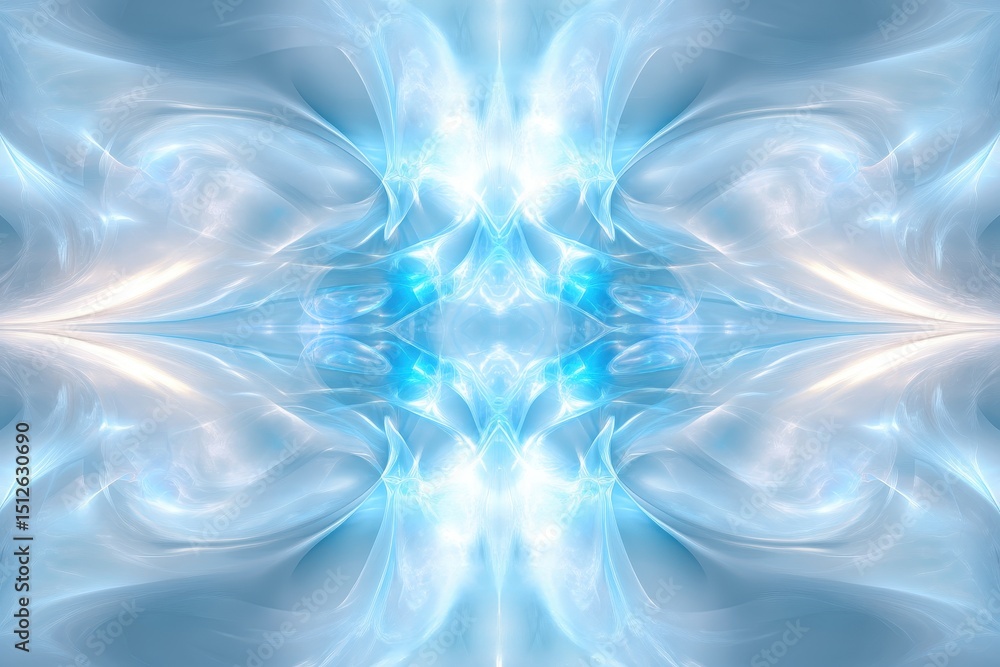 Poster glowing light blue abstract background with fluid patterns and vibrant hues showcasing a serene and 