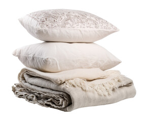 Cozy bedding arrangement for home decor and comfort, cut out transparent