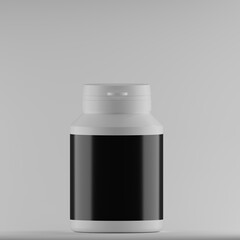 White Supplement Jar Mockup