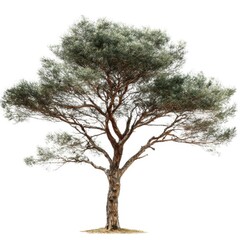 Fototapeta premium Isolated image of a full green tree with a robust and intricate trunk