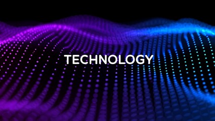 Abstract Technology Wave Futuristic Digital Data Flow Visualization