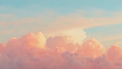 Pastel Pink Cloudscape Serene Sunset Sky with Soft, Dreamy Hues