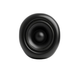 Speakers in black with circular shape show modern design and high audio performance