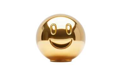 Shining gold trophy emoji representing winner champion and achievement isolated on transparent background PNG