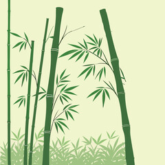 Obraz premium bamboo forest vector illustration