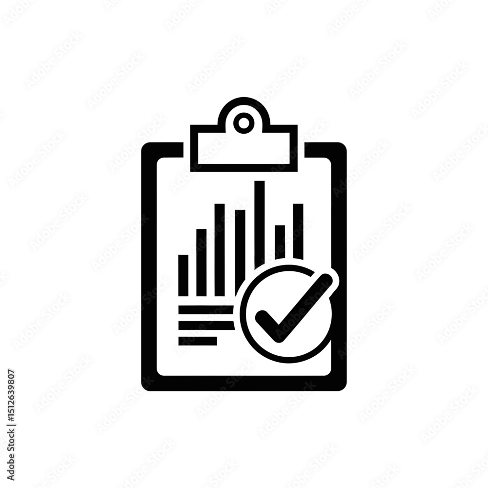 Poster checklist with graph and checkmark icon