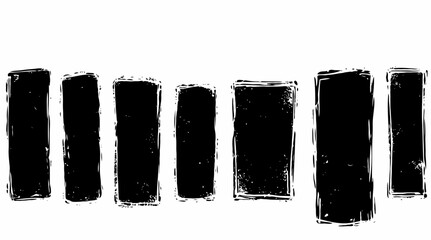 Grunge brush frame rough shape set vector illustration