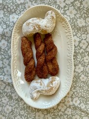Homemade Traditional greek melomakarona and kourabiedes