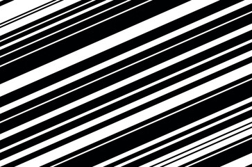 Black and white Line halftone pattern with gradient effect. Slanted stripes. Parallel straight monochrome pattern Template for backgrounds and stylized textures. Vector illustration