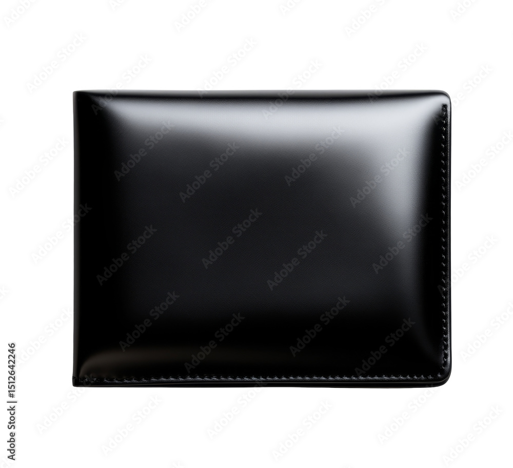 Poster wallet featuring smooth black finish and compact design for everyday use and portability