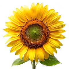 Naklejka premium Sunflower On White Background